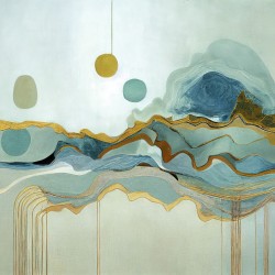 Paveikslas - Green and gold landscape	