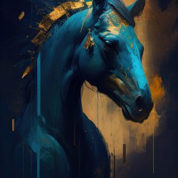 Paveikslas - Turquoise golden horse
