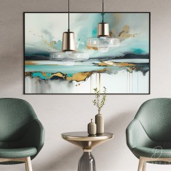 Paveikslas - Gold painted dripping sky