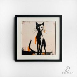 Įrėmintas printas - Black cat Įrėmintas printas - Black cat