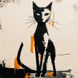 Įrėmintas printas - Black cat Įrėmintas printas - Black cat