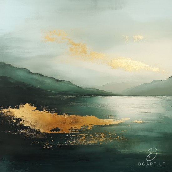 grazus ir modernus Paveikslas - Golden mist ant drobes internetu