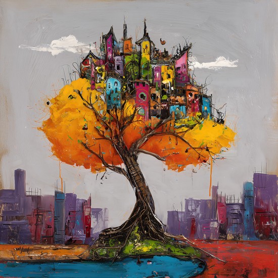 grazus ir modernus Paveikslas - Treetopia ant drobes internetu