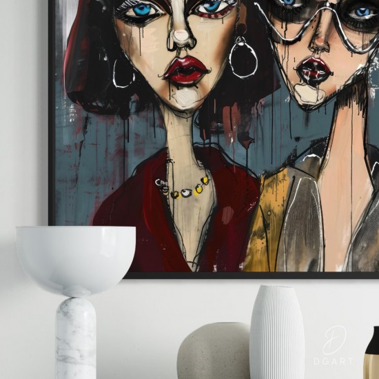 grazus ir modernus Paveikslas - Gossips ant drobes internetu