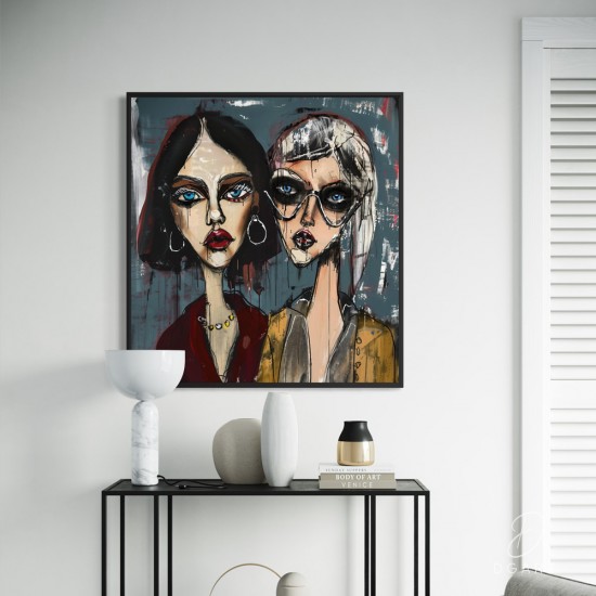 grazus ir modernus Paveikslas - Gossips ant drobes internetu