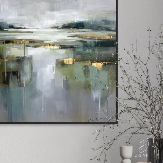 grazus ir modernus Paveikslas - Quiet Waterline ant drobes internetu