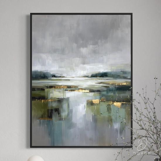 grazus ir modernus Paveikslas - Quiet Waterline ant drobes internetu