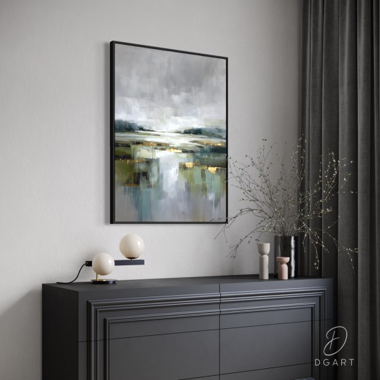 grazus ir modernus Paveikslas - Quiet Waterline ant drobes internetu