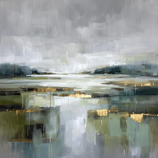 grazus ir modernus Paveikslas - Quiet Waterline ant drobes internetu