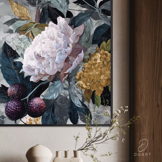 grazus ir modernus Paveikslas - Floral nocturne ant drobes internetu