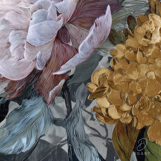 grazus ir modernus Paveikslas - Floral nocturne ant drobes internetu