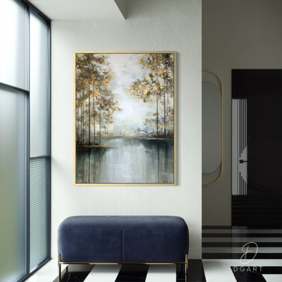 grazus ir modernus Paveikslas - Serenity in gold ant drobes internetu