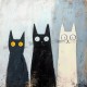 grazus ir modernus Paveikslas - Midnight, Shadow, & Cream ant drobes internetu