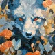 grazus ir modernus Paveikslas - Indigo fox ant drobes internetu