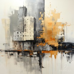 Įrėmintas printas - Desaturated city