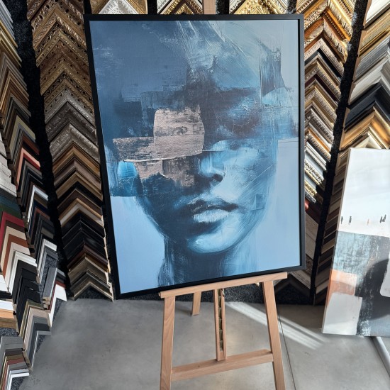 grazus ir modernus Medinis dengiantis rėmelis, juodas ant drobes internetu