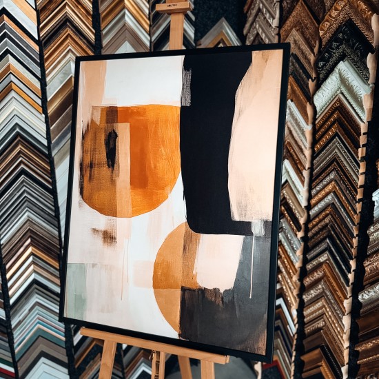 grazus ir modernus Medinis dengiantis rėmelis, juodas ant drobes internetu