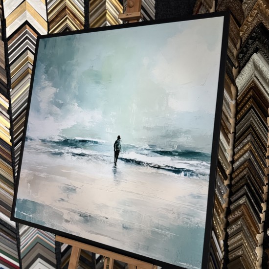 grazus ir modernus Medinis dengiantis rėmelis, juodas ant drobes internetu