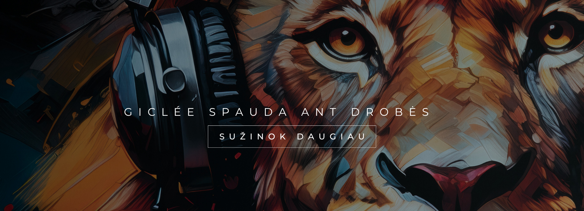 giclée darbas ant drobės interjere